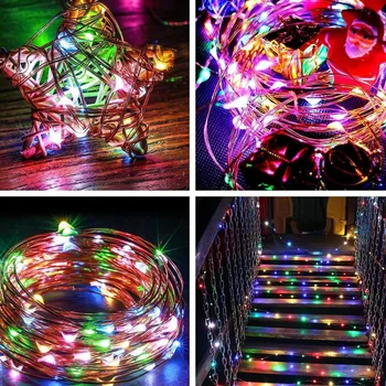 LED String Fény Távirányítóval 16ft 50 Led 8 Módok Beltéri Kültéri Vízálló Lámpák, Születésnapi, Esküvői Party Dekor 4