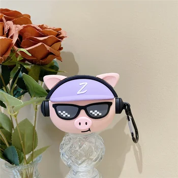 3D-s Menő napszemüveg disznó aranyos fülhallgató esetben A Beats Studio Rügyek Vezeték nélküli bluetooth Fülhallgató Esetben a töltés doboz védőburkolat
