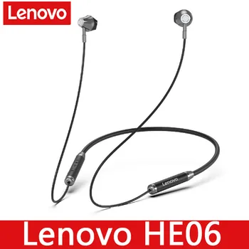Lenovo HE06 Bluetooth V5.0 Fejhallgató Neckband 9D HIFI Sztereó zajcsökkentés Fülhallgató Sweatproof Mágneses Sport Fülhallgató