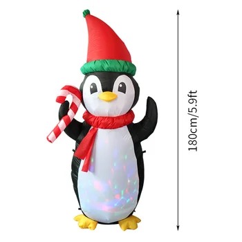 180cm Karácsonyi Felfújható a Pingvint Kerti Parti Füvet Forgó Fényeket Karácsonyi Dekoráció az Otthoni 2021 Navidad Karácsonyi Ajándék 1
