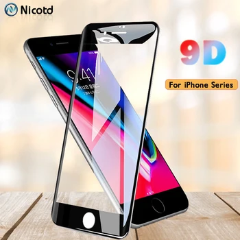 9D Teljes Edzett Üveg iPhone 8 7 Plus MAX XR 6 8Plus 6s X képernyővédő fólia iPhone 7 XR XS MAX 6.1 5.8 6.5 inch Film