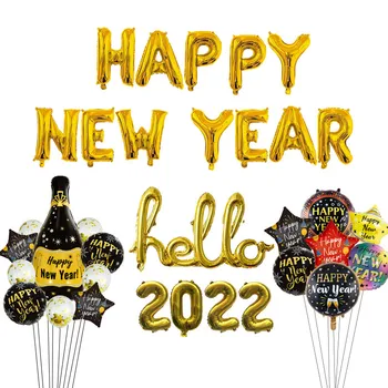 16 Hüvelyk Boldog Új Évet Levelet Hőlégballon Arany Ezüst Helló 2022 Új Év Karácsonyi Party, Otthon Dekoráció