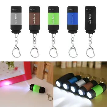 1db Hordozható Mini Kulcstartó Zseb Fáklya USB Tölthető Lámpa Lámpa Lámpa 0,5 W 25Lm Többszínű Mini-Fáklya 1