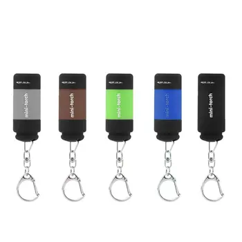1db Hordozható Mini Kulcstartó Zseb Fáklya USB Tölthető Lámpa Lámpa Lámpa 0,5 W 25Lm Többszínű Mini-Fáklya 2