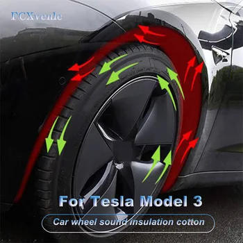 FCXvenle 2 Db/Készlet Kocsi Kerék Hangszigetelés Pamut Sokk Abszorpciós Zajcsökkentés A Tesla Model 3 2017-2021 Tartozékok