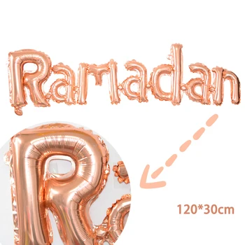 Rose Gold Mubarak Lufi Banner Kareem Ramadan Dekoráció Otthon Eid Moubarak Muszlim Iszlám Rose Gold Party Dekoráció 2
