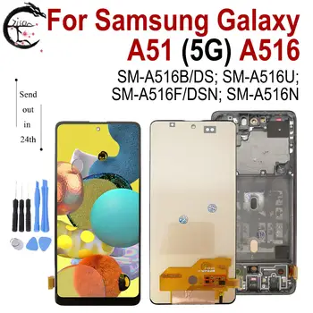 Incell Samsung Galaxy a51-es 5G A516 A516B LCD Képernyő Kijelző Keret SM-A516B/DS SM-A516F/DSN LCD Touch Digitalizáló Közgyűlés