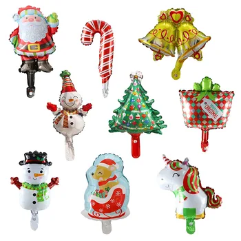 10db Aranyos Mini Hópihe Karácsony Fa Bell Mikulás, Hóember Fólia Lufi Új Évet, Boldog Karácsonyi Party Dekoráció Globos