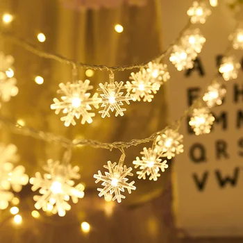 Hópehely LED string fények, Karácsonyi díszek medál fény füzér Boldog Karácsonyt lakberendezési ajándék