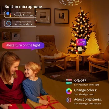 A WiFi/Bluetooth LED tündérfény 5M/10M/20M RGB LED String Fény Okos Garland Lámpák, Parti, Esküvő karácsonyfa Díszítés 5