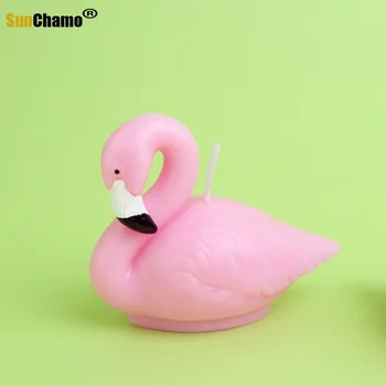 Új Kreatív Illatos Esküvők, Születésnapi Gyertyák Flamingók Szerelem Flameless Tortát, a Gyermekek Ajándékok, Dekoráció Topper 4