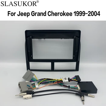 9 Inch Autórádió Fascia A Jeep Grand Cherokee 1999-2004 Panel Dash Készlet Telepítése Konzol Keret Adapter Rendszámtábla Keret Tartozékok