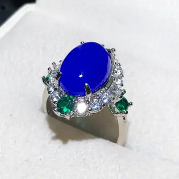 Kék Chalcedony Gyűrű Állítható Nők Valódi Természetes Hitelesített Gebék Kő Gyűrűk Ajándékok, Női Divat, Ékszerek, Kiegészítők 1
