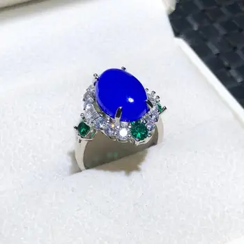 Kék Chalcedony Gyűrű Állítható Nők Valódi Természetes Hitelesített Gebék Kő Gyűrűk Ajándékok, Női Divat, Ékszerek, Kiegészítők 5