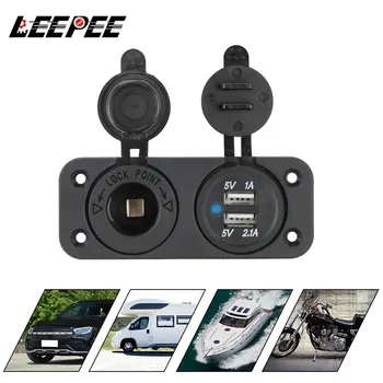 LEEPEE 12-24V-os Autós szivargyújtó Töltő Adapter Aljzat Elosztó 5V-os, Kettős USB Töltő Autós Kiegészítők, Autó, Illetve LAKÓKOCSI