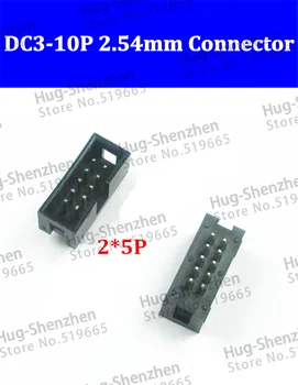 100/sok DC3-10P JTAG ISP aljzat, egyenes IDC Doboz fejlécek csatlakozó 10Pins 2x5 2.54 mm-es Pályán Doboz fejlécek 10P női tudott kapcsolatot létesíteni