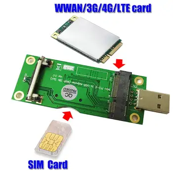 Kiváló Minőségű Vezeték nélküli Mini PCI-E Kártya Slot USB Adapter SIM-8Pin a WWAN/LTE Modul 2