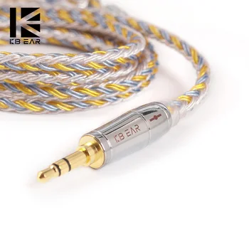 KBEAR 16 core Ezüst bevonatú kábel 2.5/3.5/4.4 a Fülhallgató kábele KB06 C10-ZS10 TRN V90 BA5-T bl03 CCA C12 KZ ZSX QDC