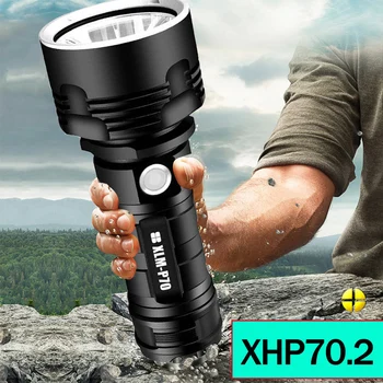 XHP70 LED Litwod Szuper PowerfulFlashlight XM-L2 Taktikai Zseblámpa USB Újratölthető Linterna Vízálló Lámpa Lámpás Ultra Fényes 0