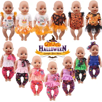 Halloween Téma Baba Ruhák, Divat Tök Tartozékok 18 Inch &újszülött Generációs Fesztivál Lány Játék Ajándékok