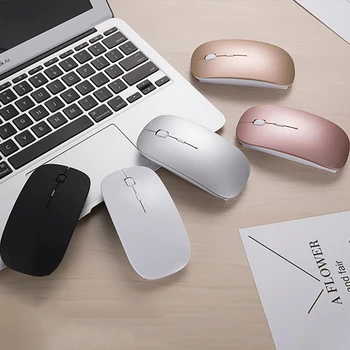 Új, Vezeték nélküli 2,4 G Újratölthető Egér Mini 3-gomb Csendes Üzleti Office Mouse négyirányú görgőt, 1600dpi Felbontás