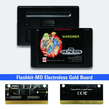 Wardner - USA Címke Flashkit MD Electroless Arany PCB Kártya Sega Genesis Megadrive videojáték-Konzol 0