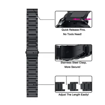 22mm 20 mm-es Fém szíj, a Samsung Galaxy Óra 3 Huawei GT2/Amazfit GTR Rozsdamentes acél karkötő karkötő Samsung 4 Óra 4