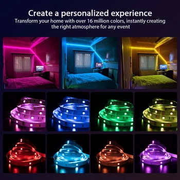 A+ led, LED szalag világítás, Led Lámpák, Hálószoba , Smart Led Szalag Világítás App Vezérlő távirányító,színváltó Fény 1