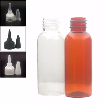 30ml üres, tiszta/sárga műanyag pet palack fehér/fekete/átlátszó csavar-nyitva adagoló kupak X 10
