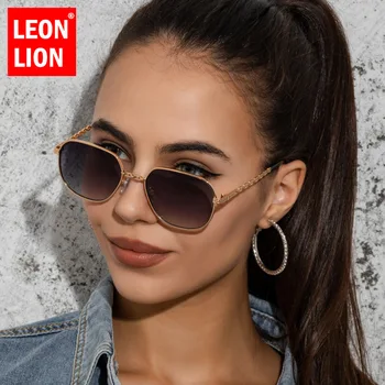 LeonLion 2022 Kis Négyzet Napszemüveg Nők Fém Luxus Szemüveg Nők Magas Minőségű napszemüvegek UV400 Tükör Gafas De Sol Mujer