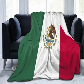 Egy Puha, Meleg Polár Takaró Mexikói Zászló Téli Kanapé Kockás Dobja 3 Méret, Könnyű, Vékony Gépi Mosás Flanel Takaró