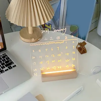 3D-s Led-es Éjjeli Lámpa, Fából készült Led Lámpa Bázis USB-Kábel Kapcsoló DIY Éjszakai Fény Bázis 15cm Hosszú, Akril, Fa Lámpa Bázis Fehér/Meleg Fény 0