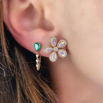 2019 klasszikus természetes kő könny fülbevaló, a nők 4 színben vízcsepp karika fülbevalók divat amulett ékszer esküvő party 3