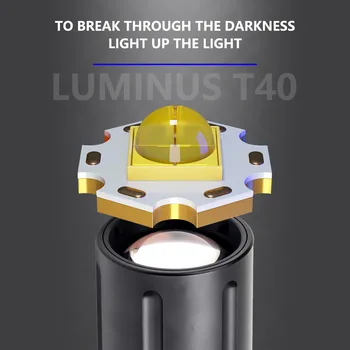 ÚJ T40 Lámpa Zoom Teljesítmény Kijelző, USB-Töltés Erős Fény Lámpa T40 Kis Acél Fegyver 2