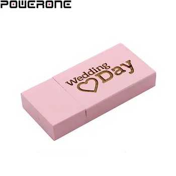 POWERONE 10 szín(1 DB ingyenes egyéni LOGÓ)USB 2.0 fa USB flash meghajtó Pendrive 4GB 8G 16GB 32GB 64GB Fotózás, Esküvői ajándék