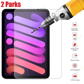 2 Parkok Edzett Üveg kijelző Védő fólia iPad Mini 6 8.3 hüvelyk 2021 9 Keménység HD 6. Generációs Tablet Védelem Üveg film