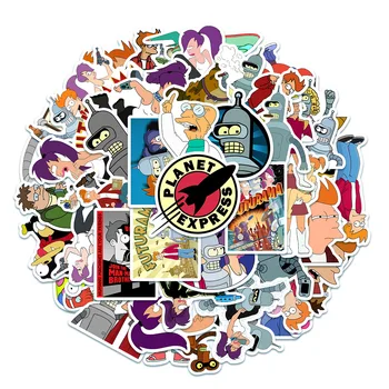 10/50 Db/Sok Rajzfilm Matricák Animációk Repülnek Ki egy Futurama Személyre szabott Graffiti Dekorációs Csomagokat Vízálló Játékok Matrica