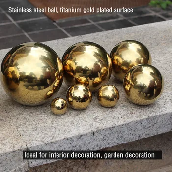 Golden ball Dia 38mm 3,8 cm, rozsdamentes acél, titán bevonatú arany üreges golyó zökkenőmentes labdát haza udvaron lakberendezés labda