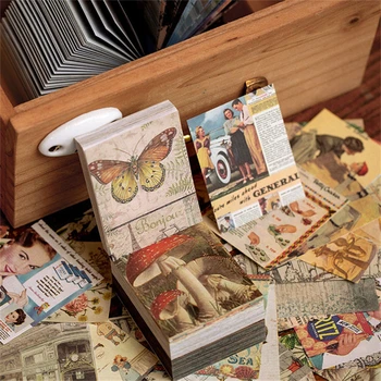 400 lap Retro Anyaga Papír, Régi Papír Kártyák Scrapbooking Kártyát, Hogy a Naplózás Projekt DIY Napló Dekoráció