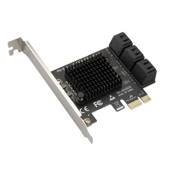 6 Portok PCIe SATA Csatoló SATA-III., hogy a PCI Express 3.0 X1 Vezérlő bővítőkártya 6Gbps SATA 3.0 PCI-E X4/X8/X16 ASM1166 Chip 1