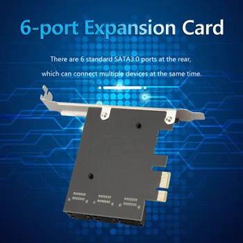 6 Portok PCIe SATA Csatoló SATA-III., hogy a PCI Express 3.0 X1 Vezérlő bővítőkártya 6Gbps SATA 3.0 PCI-E X4/X8/X16 ASM1166 Chip 3