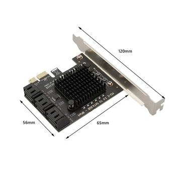 6 Portok PCIe SATA Csatoló SATA-III., hogy a PCI Express 3.0 X1 Vezérlő bővítőkártya 6Gbps SATA 3.0 PCI-E X4/X8/X16 ASM1166 Chip 5