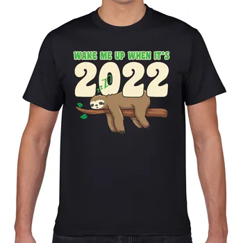 Maximum T-Shirt Férfi ébressz fel, ha a 2022 új év 2021 új Humor Fehér Kocka Rövid Férfi Tshirt