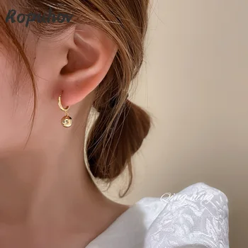 ROPUHOV 2021 Új koreai Divatos Valódi Arany Bevonat Dél-Korea Új Fül Fülbevaló Egyszerű Fém Design Fülbevaló Nők 2