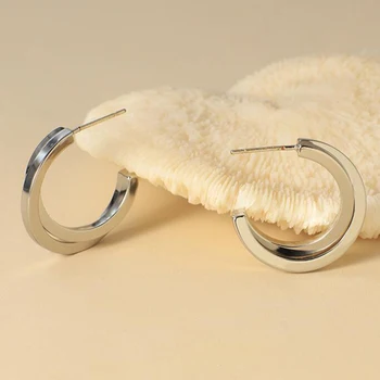 925 Sterling Ezüst Fülbe, Tű Egyszerű C-Alakú Kereszt Fülbevaló Trendi Személyiség Fülbevalók Divat Ingázó Fülbevaló Nők 1