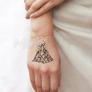 Tetoválás Matrica kő-hegy félhold bolygó nap, hold, csillag, Víz Transzfer Ideiglenes Hamis tatto flash tetoválás a gyerek, lány, férfi