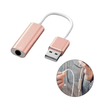 USB hangkártya 2 az 1-ben Alumínium Ötvözet Plug and Play 3,5 mm-es Felület Átalakító Asztali Számítógép, Fülhallgató, Windows Linux