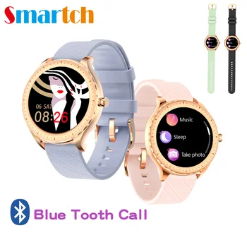 zegarek Legújabb Y1 Blue Tooth Hívás Hölgy Okos Nézni Vérnyomás Szívverés Észlelési Nő Teljes képernyőn érintse meg a Női Smartwatch