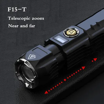 SupFire F15-T zoom mini LED-zseblámpa P90 erős fény USB töltés 26650 kis szuper fényes hordozható lámpa 2