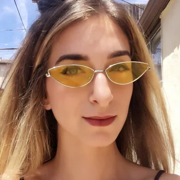 2021 divat női napszemüveg luxus márka új tervező macska szemét napszemüveg női fém keret kis retro szemüveg UV400